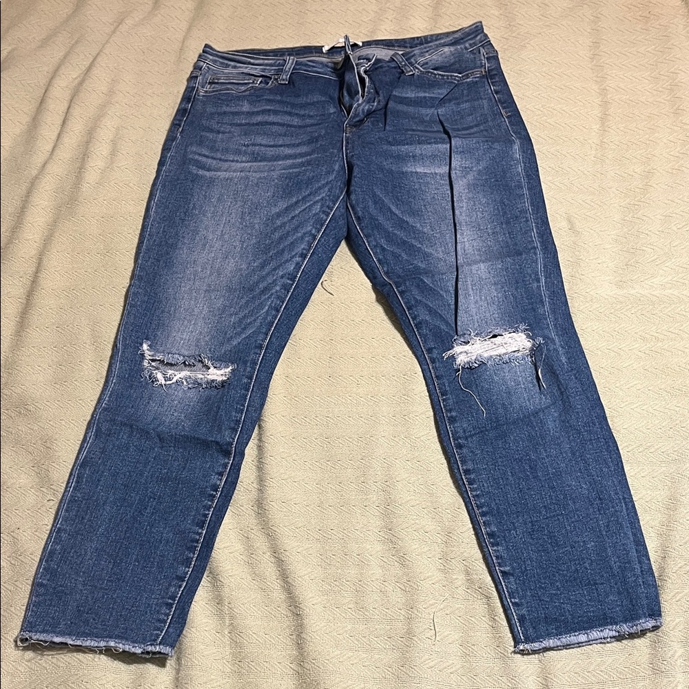 Blue Distressed Women Jeans Jeggings
